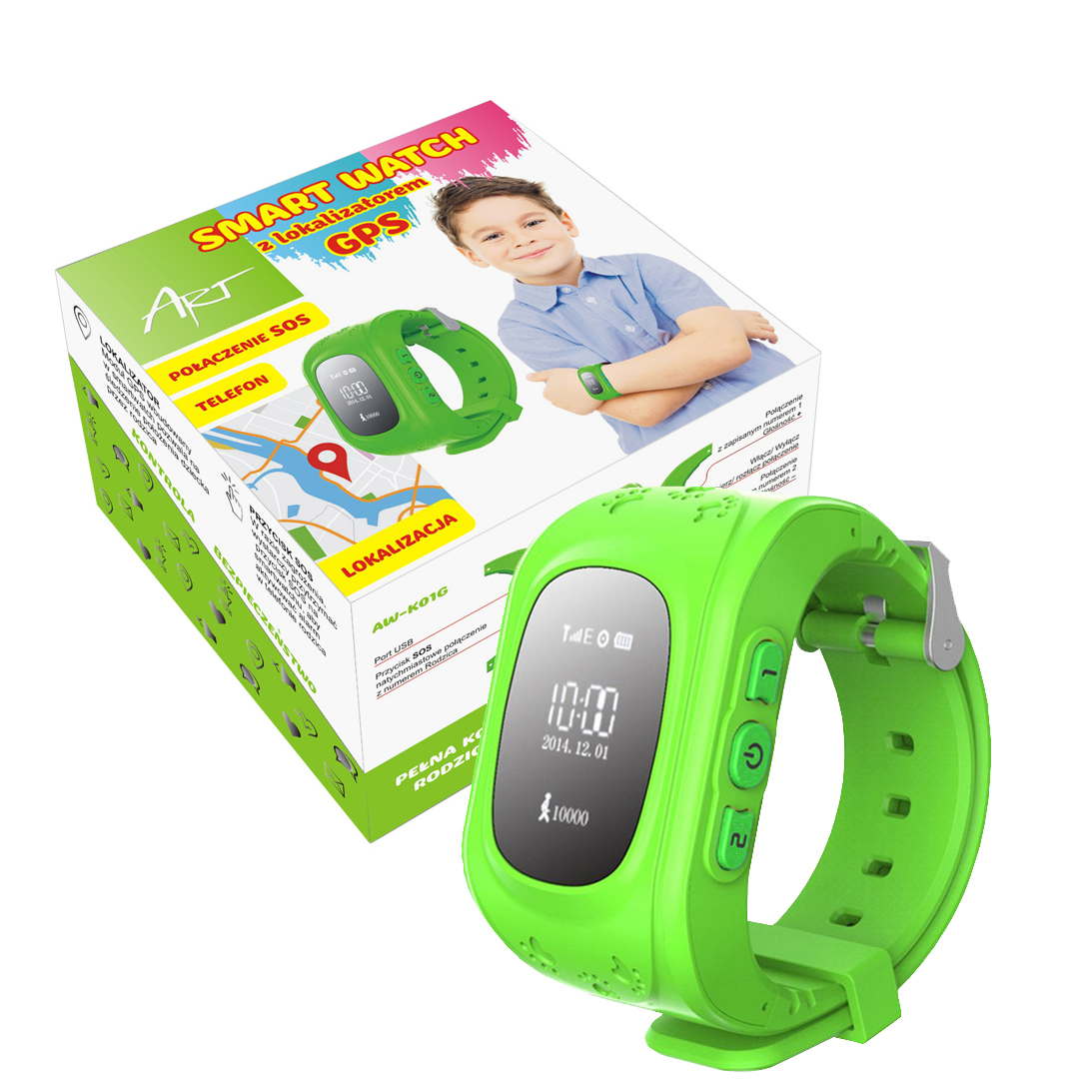 Zegarek smartwatch z GPS zielony | Artykuły dla \ | ART | |- sklep ARR.COM.PL