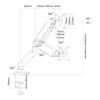 L-15GD - Regulowany uchwyt do 1 monitora na sprężynie gazowej